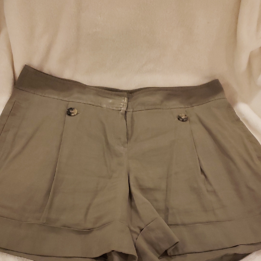 Theory Women's Olive Cargo Shorts, Size 10
